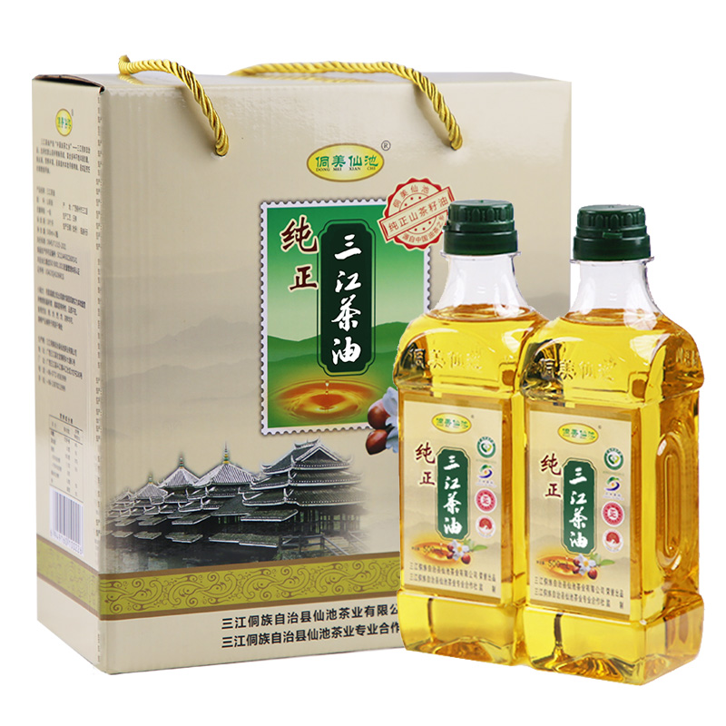 侗美仙池三江茶油500ml*2瓶/盒新款
