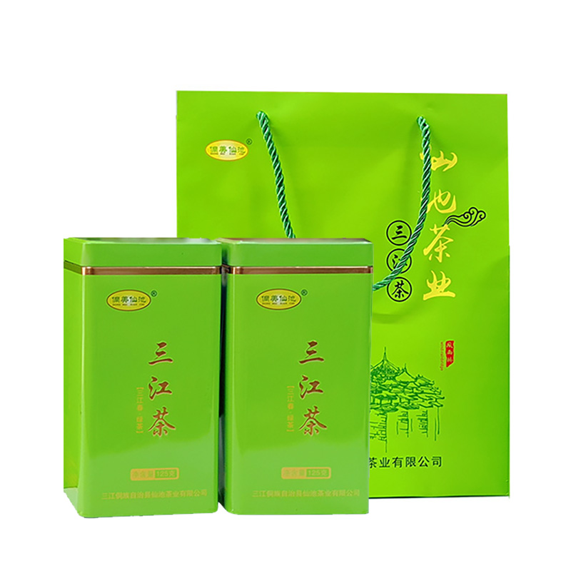 侗美仙池香绿茶125克*2罐/提