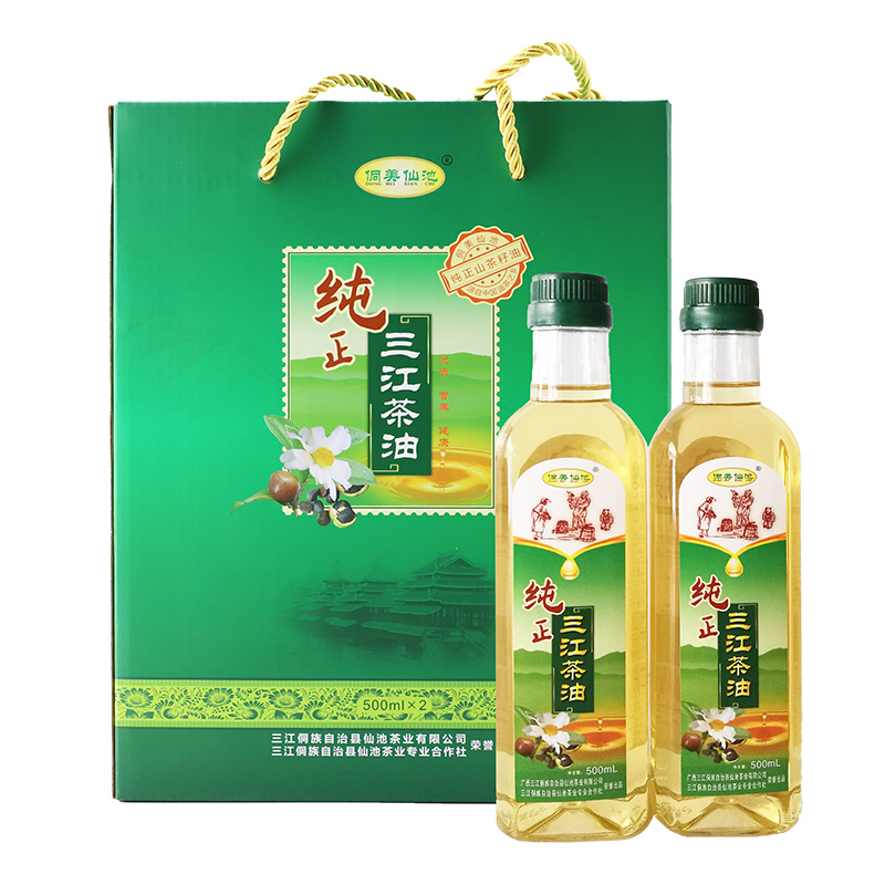 侗美仙池三江茶油500ml*2瓶/盒